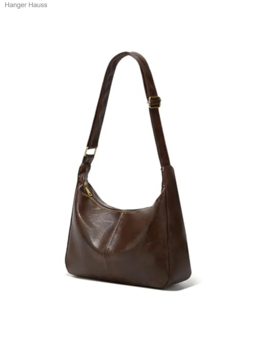 Women's Slouchy Hobo Shoulder Bag Faux Leather Large Capacity Zipper